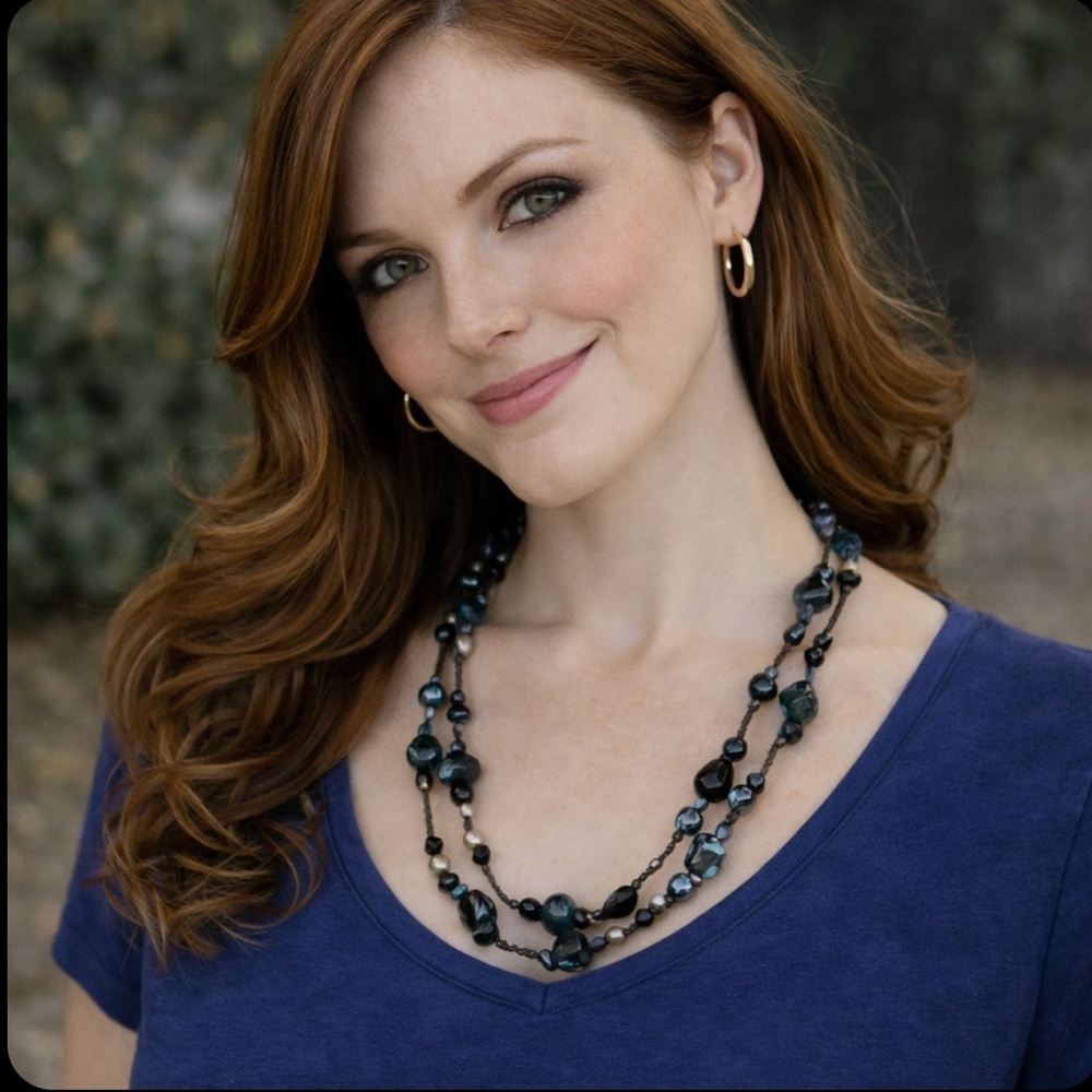 Black & Blue Beaded Necklace
